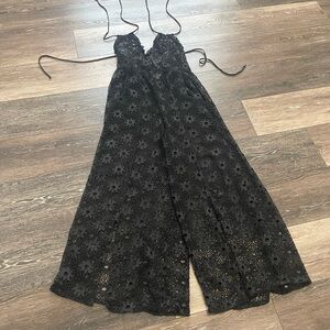 Elegant Black Lace Swim Coverup